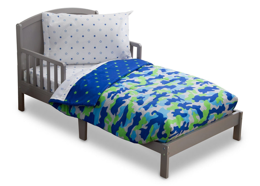 Boy 4-Piece Toddler Bedding Set, Camo and Stars (2202) d3d 11-Boys 4-Piece Toddler Bedding Set