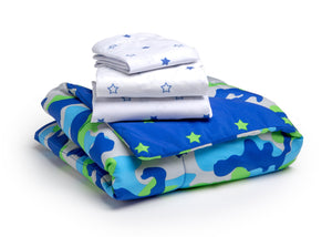 Boy 4-Piece Toddler Bedding Set, Camo and Stars (2202) d4d 17-Boys 4-Piece Toddler Bedding Set