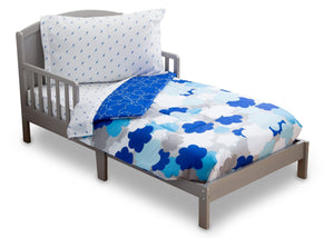Boy 4-Piece Toddler Bedding Set, Blue Clouds (2203) c3c 19-Boys 4-Piece Toddler Bedding Set