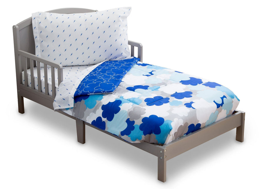 Boy 4-Piece Toddler Bedding Set, Blue Clouds (2203) c3c 8-Boys 4-Piece Toddler Bedding Set