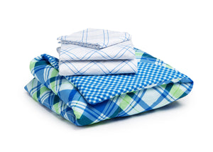 Boy 4-Piece Toddler Bedding Set, Plaid and Gingham (2204) h4h 23-Boys 4-Piece Toddler Bedding Set