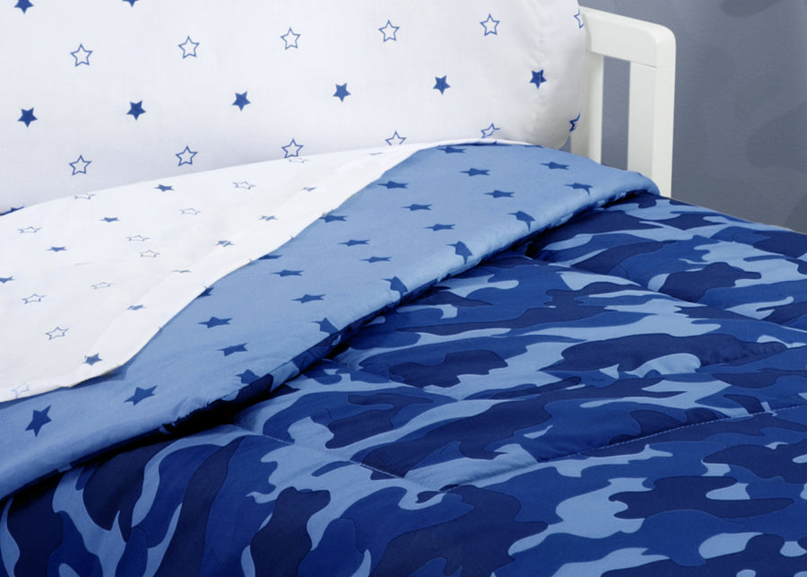 Delta Children Blue Camo Stars (3203) Boys 4-Piece Toddler Bedding Set 29-Boys 4-Piece Toddler Bedding Set