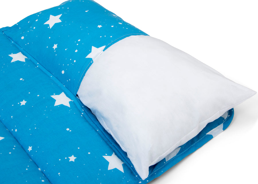 Blue Stars (2205) 4-Nap Mat with Included Pillow and Blanket for Toddlers and Kids