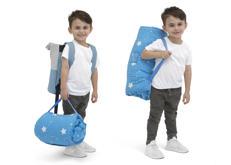 Blue Stars (2205) 6-Nap Mat with Included Pillow and Blanket for Toddlers and Kids