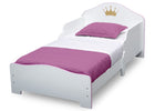 Pink and White (1187) 4-Princess Crown Wood Toddler Bed
