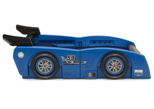 Delta Children Blue & Black (485) Grand Prix Race Car Toddler-to-Twin Bed, Toddler Side Silo View 16