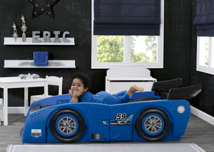 Delta Children Blue & Black (485) Grand Prix Race Car Toddler-to-Twin Bed, Toddler Room View 11