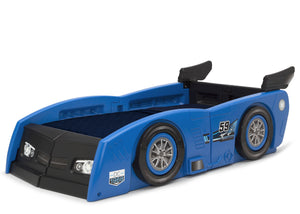 Delta Children Blue & Black (485) Grand Prix Race Car Toddler-to-Twin Bed, Toddler Left View 17