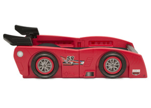 Delta Children Red & Black (620) Grand Prix Race Car Toddler-to-Twin Bed, Toddler Side Silo View 24