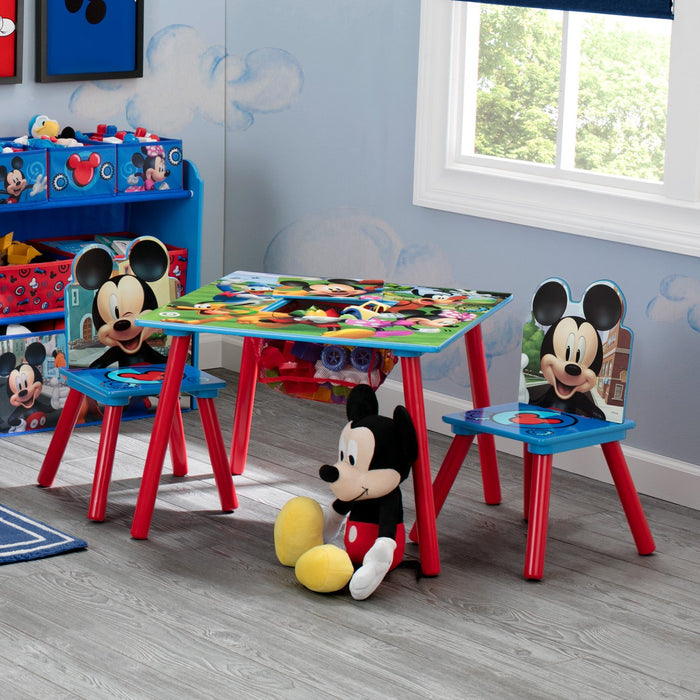 Mickey Hot Dog (1054) 3-Mickey Mouse Kids Table and Chair Set with Storage