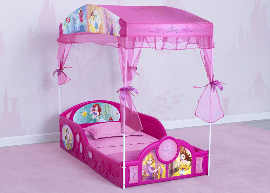 Disney Princess (1034) hangtag 1-Disney Princess Plastic Sleep and Play Toddler Bed with Canopy by Delta Children