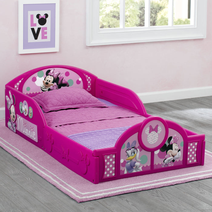 Minnie Mouse (1063), Minnie Mouse Plastic Sleep and Play Toddler Bed  1-Minnie Mouse Plastic Sleep and Play Toddler Bed