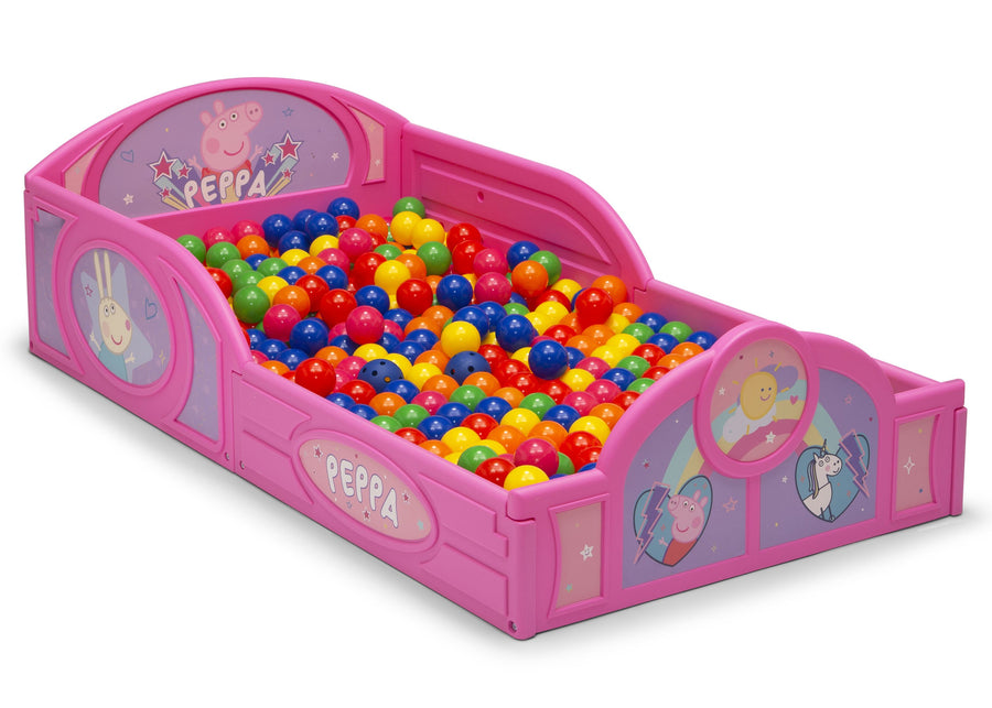 Delta Children Peppa Pig (1171) Plastic Sleep and Play Toddler Bed, Right Silo View Ball Pit 3-Peppa Pig Plastic Sleep and Play Toddler Bed