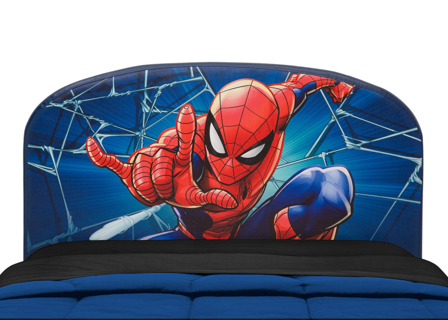 Delta Children Spider-Man Upholstered Twin Bed Spider-Man (1163), Headboard Detail View 6-Spider-Man Upholstered Twin Bed