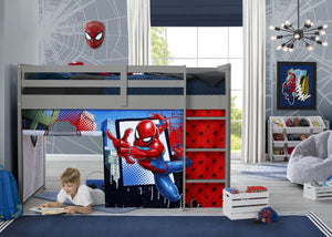 Spider-Man (1163) 0-Spider-Man Loft Bed Tent - Curtain Set for Twin Loft Bed
