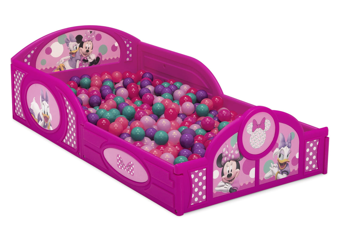 Delta Children Minnie Mouse (1063) Plastic Sleep and Play Toddler Bed, Right Silo Ball Pit View 4 - Carousel