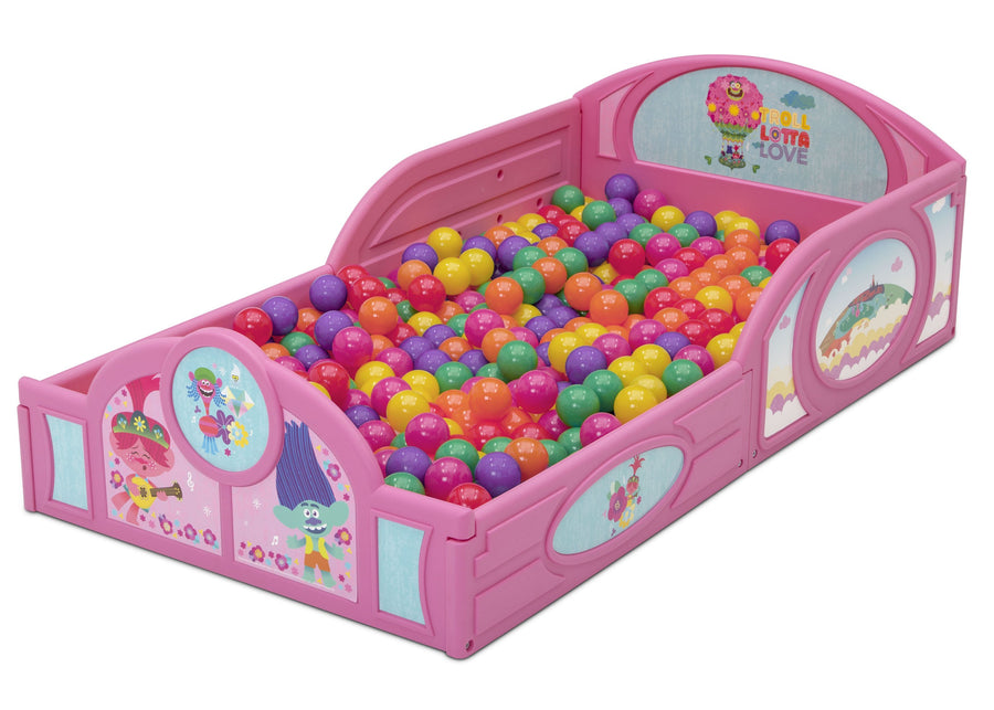 Delta Children Trolls World Tour (1177) Plastic Sleep and Play Toddler Bed, Left Silo View 5-Trolls World Tour Plastic Sleep and Play Toddler Bed