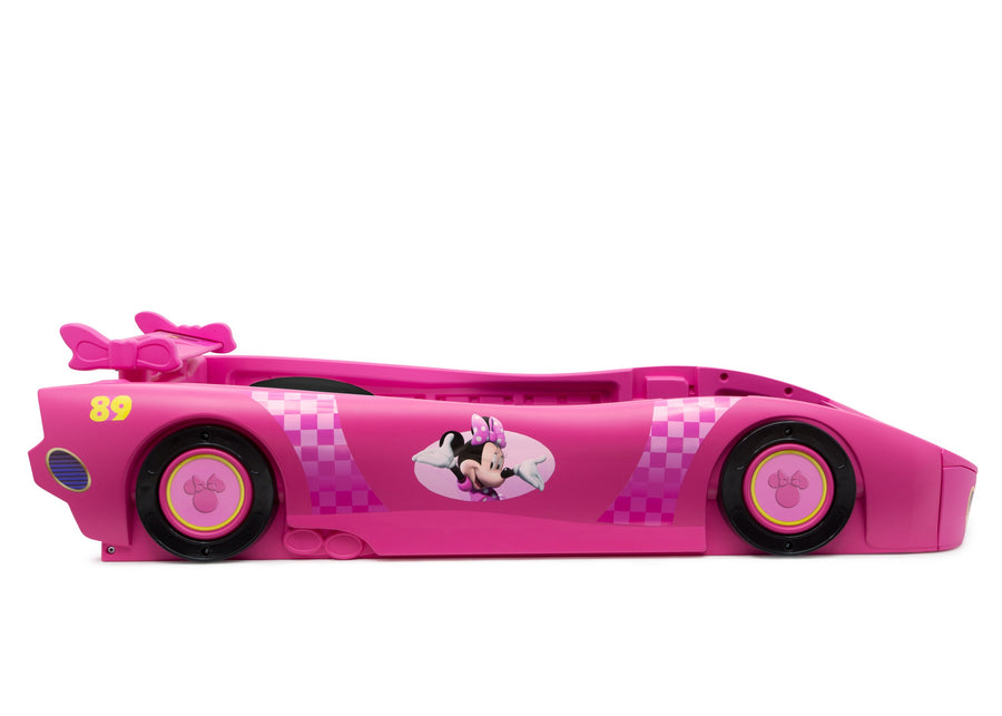 Delta Children Minnie Mouse (1064) Car Twin Bed, Side Silo View 4-Minnie Mouse Car Twin Bed