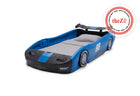 Delta Children Turbo Race Car Twin Bed, Blue and Black 485, Left View a3a 3-Turbo Race Car Twin Bed
