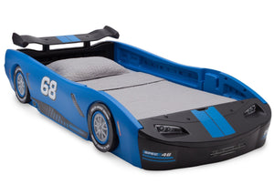 Delta Children Turbo Race Car Twin Bed, Blue and Black (485), Right View a3a 8