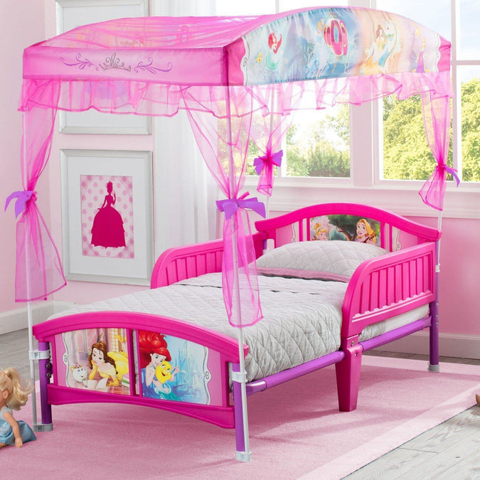 Delta Children Princess Canopy Toddler Bed Room View a1a 2-Princess Canopy Toddler Bed