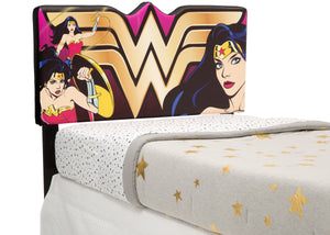 Delta Children Wonder Woman (1210) Upholstered Headboard (BB87173WW), No Pillows a2a 2-DC Comics Wonder Woman Upholstered Headboard