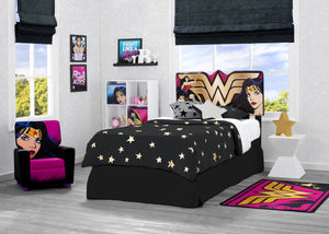Delta Children Wonder Woman (1210) Upholstered Headboard (BB87173WW), Room View a0a 0-DC Comics Wonder Woman Upholstered Headboard