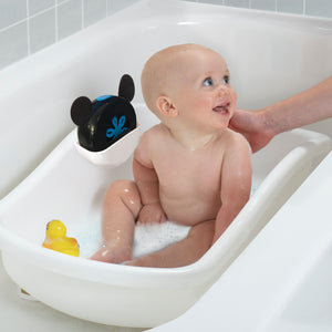 Mickey (5001) 20-Disney Mickey Mouse My First Bubble Bath – 3-in-1 Newborn to Toddler Bathtub with Sling and Bubble Blower