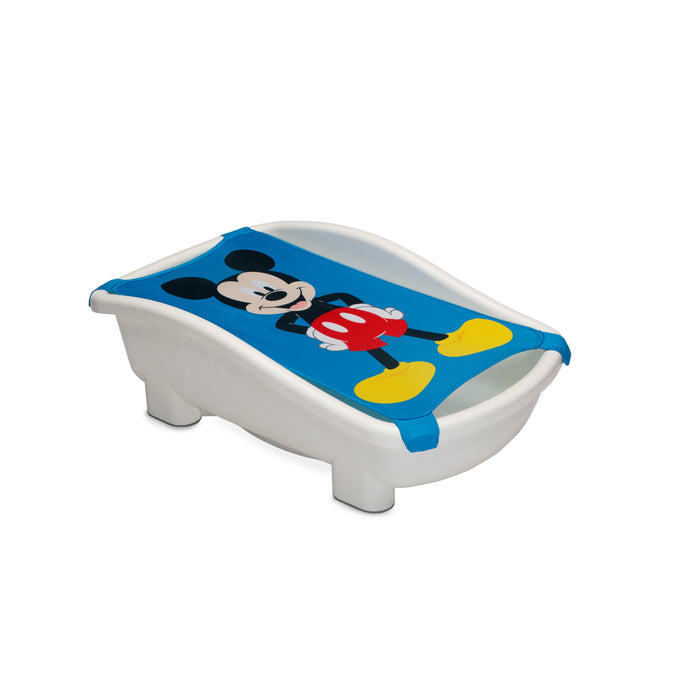 Mickey (5001) 6-Disney Mickey Mouse My First Bubble Bath – 3-in-1 Newborn to Toddler Bathtub with Sling and Bubble Blower