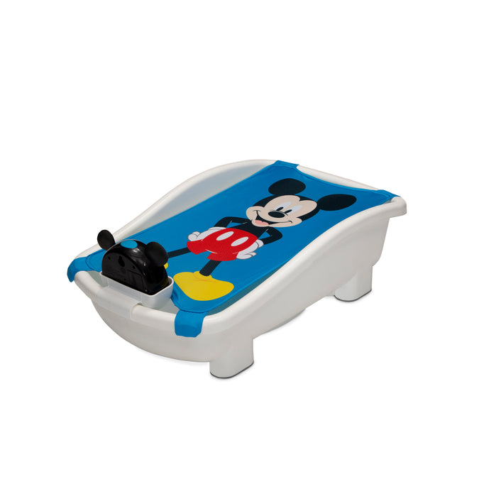 Mickey (5001) 5-Disney Mickey Mouse My First Bubble Bath – 3-in-1 Newborn to Toddler Bathtub with Sling and Bubble Blower