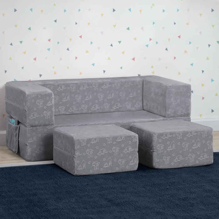 Grey (5057) 3-Serta Perfect Sleeper Convertible Sofa and Play Set