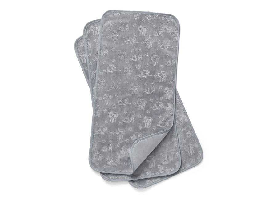 Grey (5057) 10-7-Piece Essential Changing Table Set - Newborn Baby Gift Set for Boys and Girls – Set Includes Changing Pad, Plush Changing Pad Cover, 3 Changing Pad Liners and 2 Storage Bins