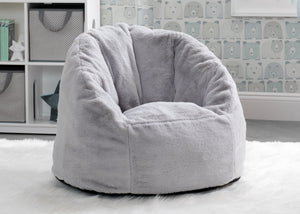 Grey Suede (5000) 23-Cozee Fluffy Chair, Toddler Size (For Kids Up to 6 Years Old)