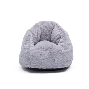 DCB: Grey Suede (5000) 28-Cozee Fluffy Chair, Toddler Size (For Kids Up to 6 Years Old)