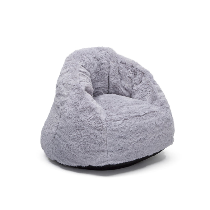 Grey Suede (5000) 5-Cozee Fluffy Chair, Toddler Size (For Kids Up to 6 Years Old)