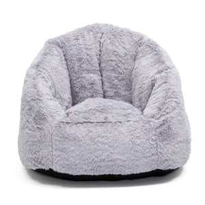 Grey Suede (5000) 2-Cozee Fluffy Chair, Kid Size (For Kids Up To 10 Years Old)