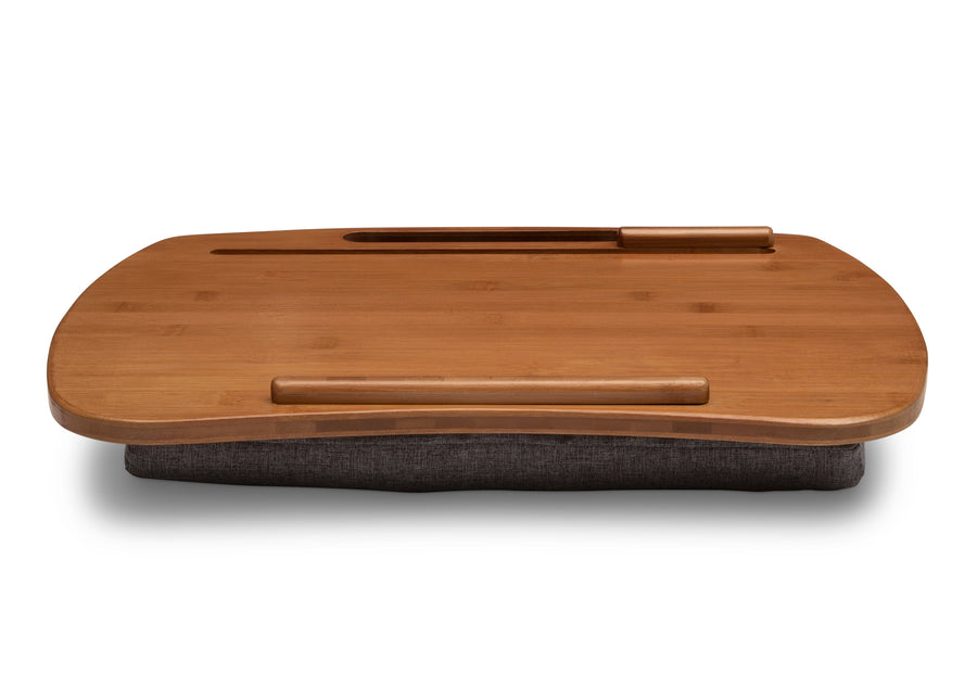 Grey Suede (5000) 4-Cozee Fluffy Chair and Bamboo Lap Desk Set