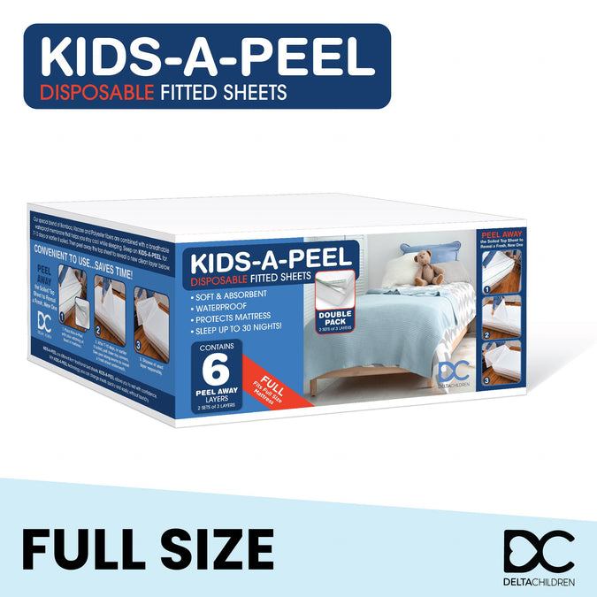 Kids-A-Peel Disposable Fitted Sheets 5-Kids-A-Peel Disposable Fitted Sheets, 6-Pack, Waterproof, Breathable Soft Bed Pads that Protect Your Mattress