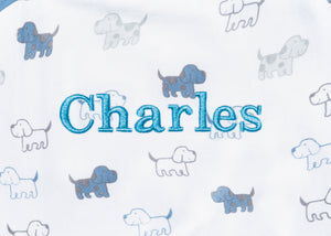 Boy (5003) 9-Personalized Little Lambs Adjustable Swaddle Wrap - 100% Cotton - Size Small/Medium, Fits Babies 0-3 Months/7-14 lbs.