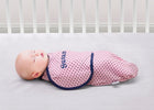 Girl (5004) 5-Personalized Little Lambs Adjustable Swaddle Wrap - 100% Cotton - Size Small/Medium, Fits Babies 0-3 Months/7-14 lbs.