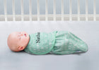 Unisex (5005) 9-Personalized Little Lambs Adjustable Swaddle Wrap - 100% Cotton - Size Small/Medium, Fits Babies 0-3 Months/7-14 lbs.