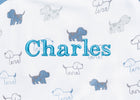 Boy (5003) 3-Personalized Little Lambs Adjustable Swaddle Wrap - 100% Cotton - Size Extra Small, Fits Babies 0-3 Months/4-7 lbs.