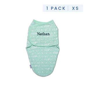 Unisex (5005) 12-Personalized Little Lambs Adjustable Swaddle Wrap - 100% Cotton - Size Extra Small, Fits Babies 0-3 Months/4-7 lbs.