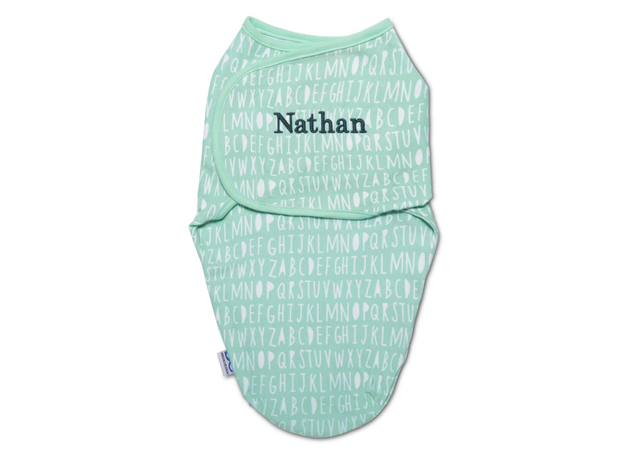Unisex (5005) 10-Personalized Little Lambs Adjustable Swaddle Wrap - 100% Cotton - Size Extra Small, Fits Babies 0-3 Months/4-7 lbs.