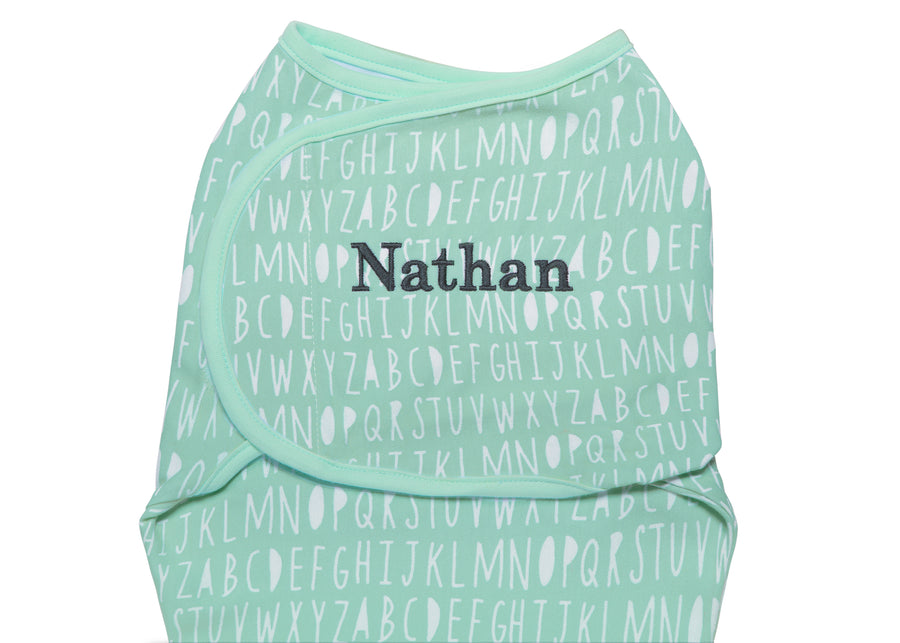 Unisex (5005) 12-Personalized Little Lambs Adjustable Swaddle Wrap - 100% Cotton - Size Extra Small, Fits Babies 0-3 Months/4-7 lbs.
