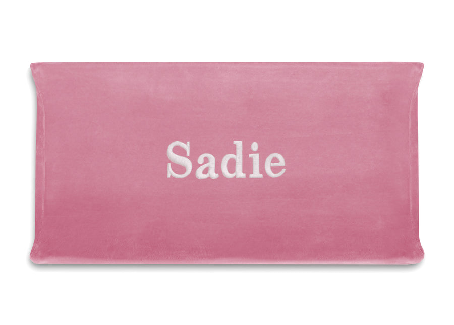 Pink (210C) 2-Personalized Contoured Changing Pad with Plush Cover