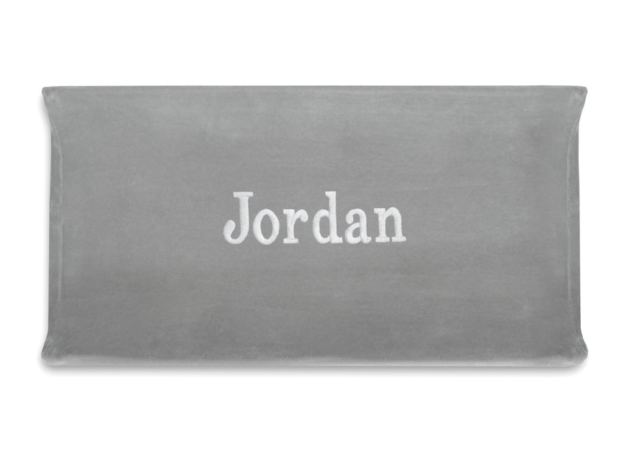 Grey Suede (5000) 4-Personalized Contoured Changing Pad with Plush Cover