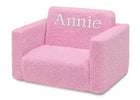 Pink Sherpa (5032) 14-Personalized Cozee Flip-Out Sherpa 2-in-1 Convertible Chair to Lounger for Kids