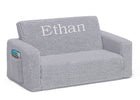 Grey Sherpa (5031) 11-Personalized Cozee Flip-Out Sherpa 2-in-1 Convertible Sofa to Lounger for Kids