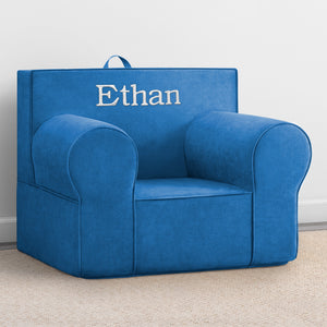 Blue (1220) 80-Personalized XL Cozee Foam Chair for Kids - Our Largest Chair